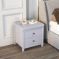 Modern 2-Drawer Storage Nightstand 20 Inch H Imitation Wood Legs Included Night Table