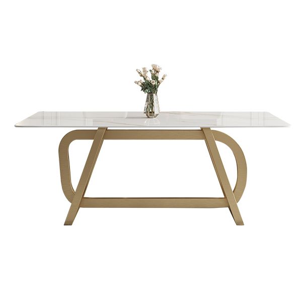 Rectangle Stainless Steel Dining Site Table Luxury Style Dinette Table for Home Clearhalo ' dining_table' 'Dining Tables & Seating' 'Dining Tables' 'furn' 'furn_dining_table' 'Furniture' 'furniture_dining_table' 'Kitchen & Dining Furniture' 'kitchen&dining_furn' 'kitchen' 'kitchen_dining_table' 1200x1200_3191f54c-8cc6-4f60-a0de-c05245d654c0