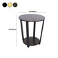 Round Wooden Nightstand 2 Shelves Bedside Night Table for Bedroom