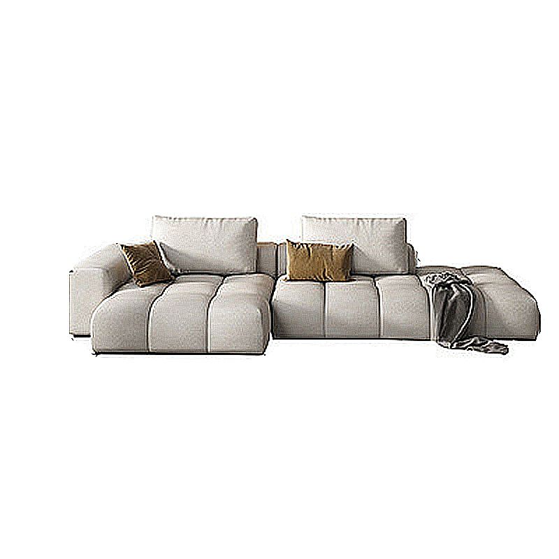Nordic Cream Square Arm Sofa Faux Leather Cushion Back Sectional for Living Room Clearhalo 'furn' 'furn_sectionals' 'Furniture' 'furniture_sectionals' 'Living Room Furniture' 'Sectionals' 1200x1200_3193ecb5-a369-412c-87ad-9a29c9be05b3