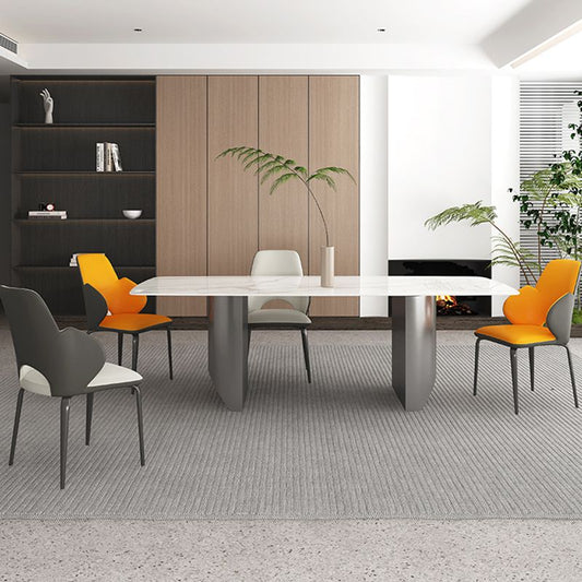 Modern Arm Chair Faux Leather Open Back Dining Room Chair for Kitchen Clearhalo 'Dining Chairs' 'Dining Tables & Seating' 'dining_chair' 'furn' 'furn_dining_chair' 'Furniture' 'Kitchen & Dining Furniture' 1200x1200_31953a67-a6e4-4e33-85a4-4a9ca46de5d0