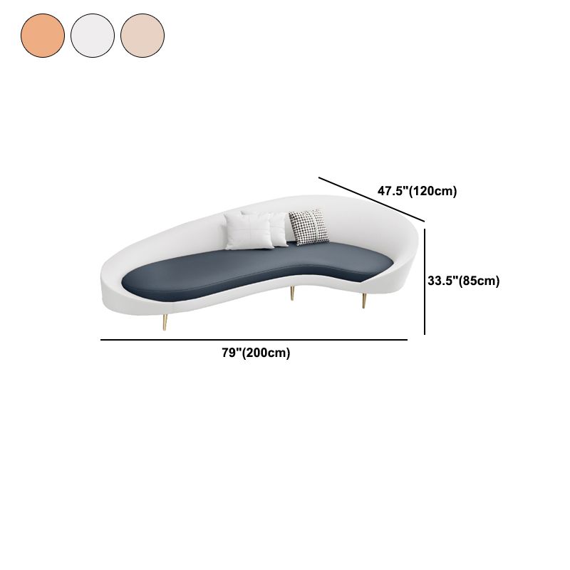 Divano a forma di luna curva contemporanea in pelle finta per soggiorno per soggiorno