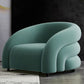 Velvet Barrel chaise 33,85 "Armoiries de large Chaise incluse pour le salon