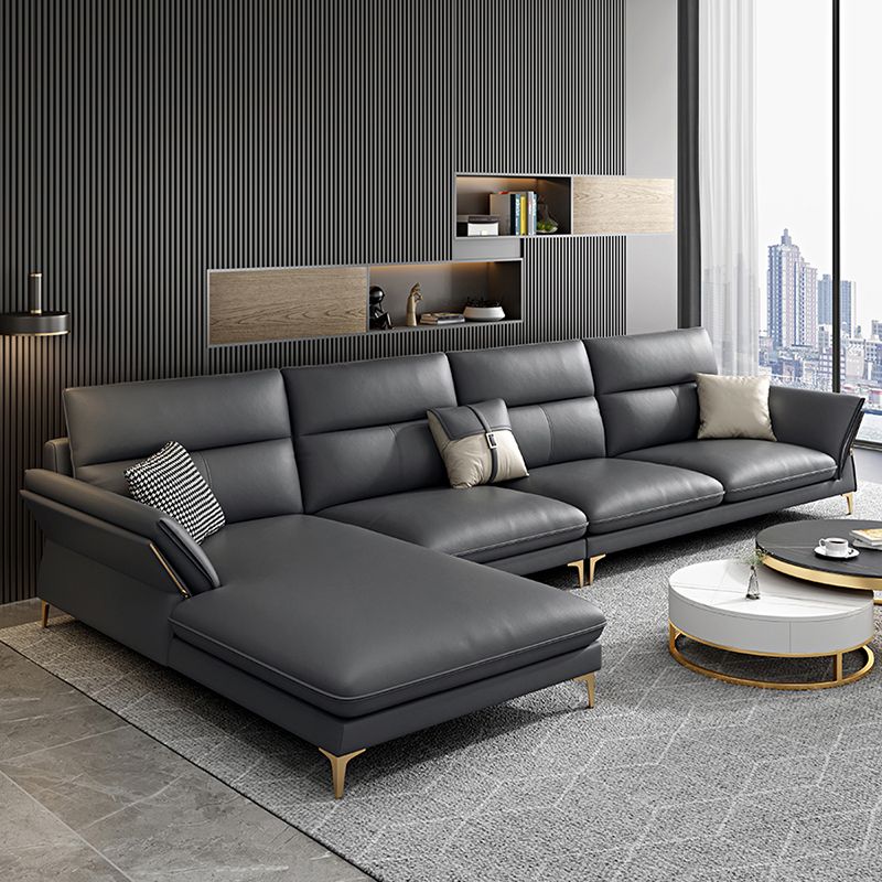 Modernismo sofá seccional cojín de brazo acampanado sofá seccional