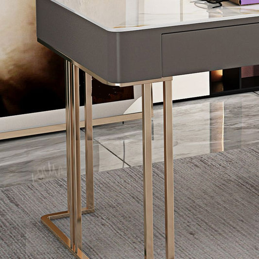 Rectangular Office Executive Desk Cable Management Beige Office Desk with Drawers