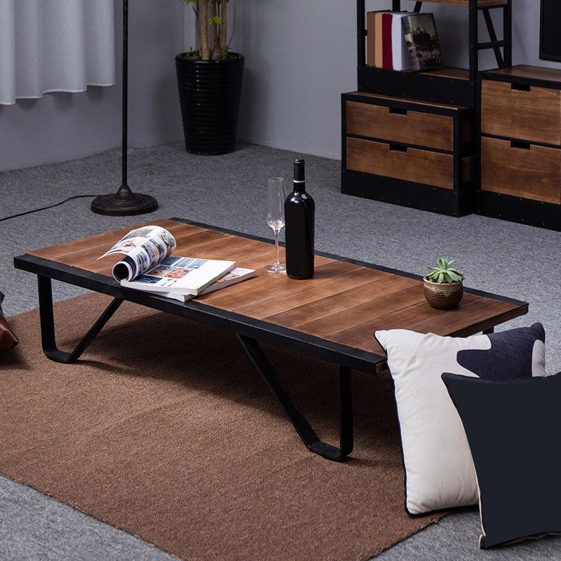 Rectangle Solid Wood Coffee Table Modern 4 Legs Coffee Cocktail Table