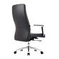 Contemporary Arm Chair Fixed Arms Wheels Black Leather High Back Chair Clearhalo 'furn' 'furn_office_chair' 'Furniture' 'Office Chairs' 'Office Furniture' 'office_chair' 1200x1200_3197f0e4-e5eb-42a2-bc98-b7ad06eac946