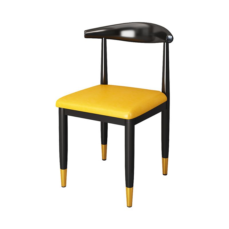 Indoor Open Back Dining Chair Industrial Upholstered Armless Chair