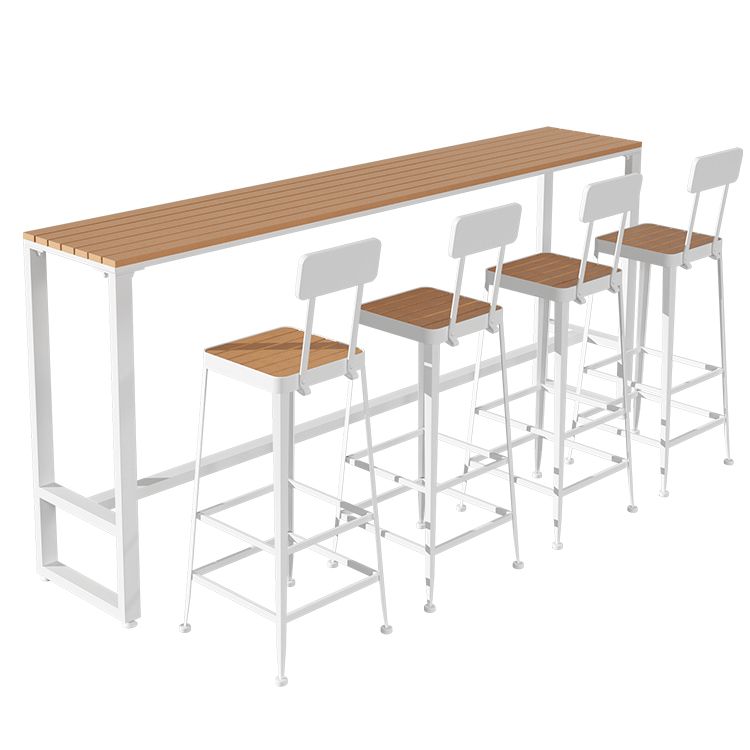 1/5 Pieces Faux Wood Bar Table Set with Metal Frame Industrial Rectangle Pub Table Set Clearhalo 'Bar Furniture' 'furn' 'furn_home_bar_bar_sets' 'Furniture' 'Home Bars & Bar Sets' 'home_bar_bar_sets' 'Kitchen & Dining Furniture' 1200x1200_319c6c21-aa2f-4eac-97f5-0786b04dfaca