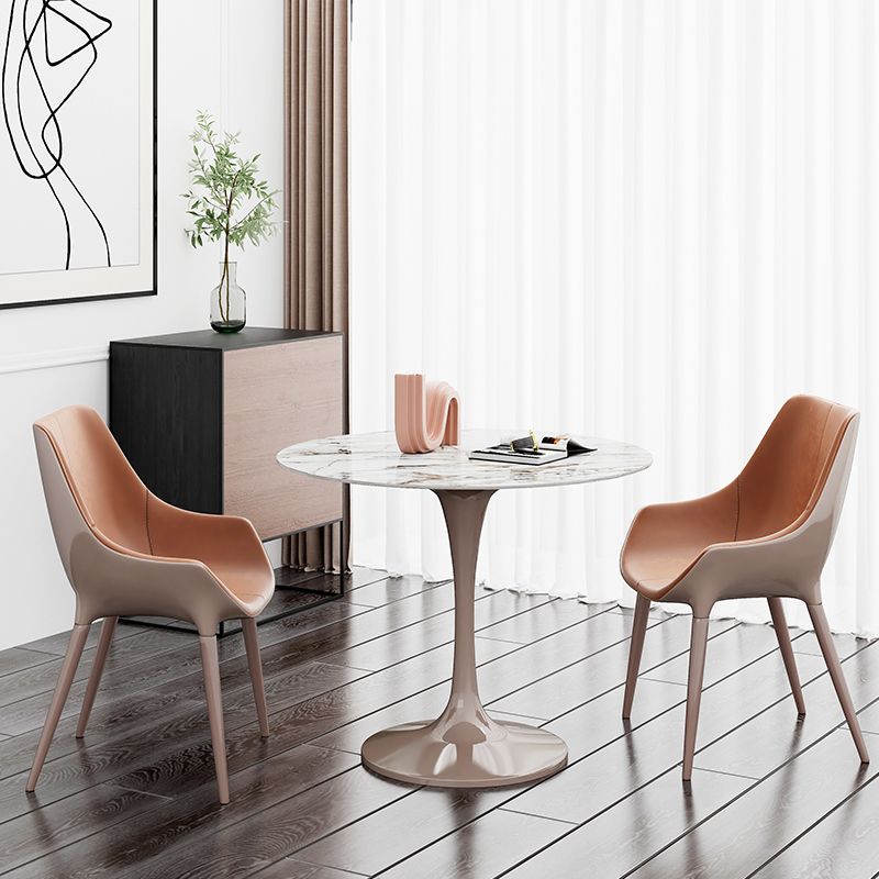 Glam Dinette Set para el hogar 1/2/3 PCS Juego de mesa de comedor blanca brillante