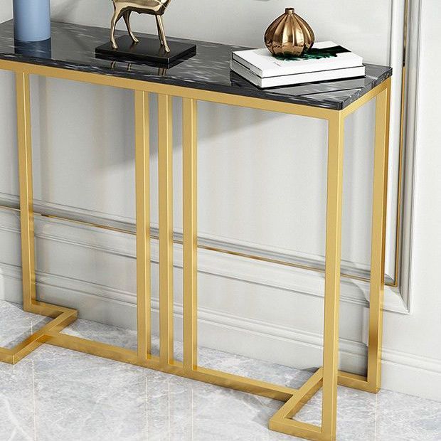 Glam Marble Console Table 12" W Rectangle Accent Table for Hall