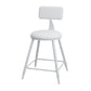 Modern Round Counter Stool Coffee Shop Leather and Metal Counter-height Stool