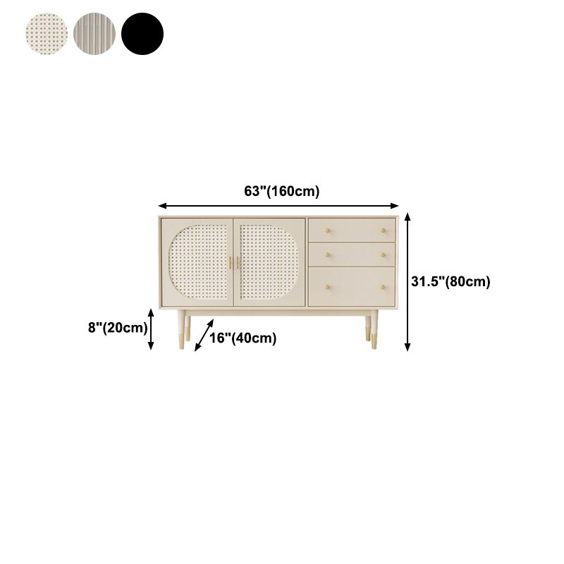 Wooden Rectangle Storage Sideboard Luxury Cabinet with Drawers and Doors Clearhalo 'buffet_sideboard' 'Buffets & Sideboards' 'furn' 'furn_buffet_sideboard' 'Furniture' 'Kitchen & Dining Furniture' 1200x1200_319e7a3a-52bc-4b8e-8ef6-80a59a953567
