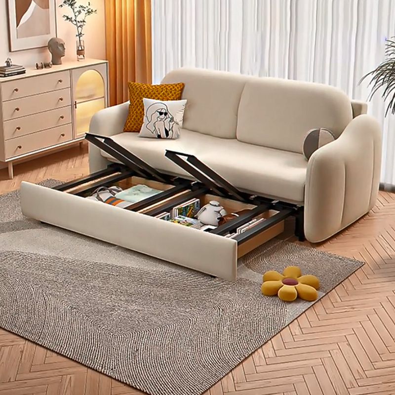 Scandinavian Sleeper Sofa White Convertible Sofas with Storage Clearhalo 'furn' 'furn_futons' 'Furniture' 'Futons & Daybeds' 'Futons' 'Living Room Furniture' 1200x1200_31a1acdc-befc-4622-99e9-42376953c174