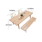Mesa de comedor de rectángulo de madera natural Ceniza Mesa moderna con 4 patas