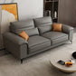 Square Arm Grey Cushion Back Contemporary Faux Leather Living Room Sofa Clearhalo 'furn' 'furn_sectionals' 'Furniture' 'furniture_sectionals' 'kitchen' 'kitchen_sectionals' 'Living Room Furniture' 'Sectionals' 1200x1200_31a3d9b8-560e-49d0-9016-7d6837d32c5f