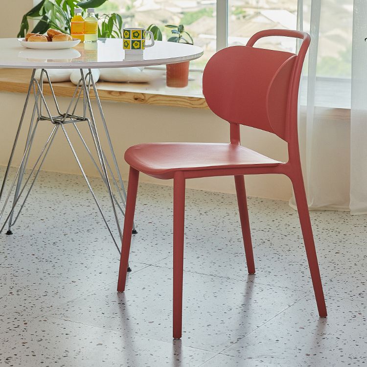 Nordic Style Plastic Dining Chair Open Back Dining Side Chair for Home Use Clearhalo ' kitchen&dining_furn' 'Dining Chairs' 'Dining Tables & Seating' 'dining_chair' 'furn' 'furn_dining_chair' 'Furniture' 'furniture_dining_chair' 'Kitchen & Dining Furniture' 'kitchen' 1200x1200_31a3de89-3666-43a9-a850-7f3bcb23a614