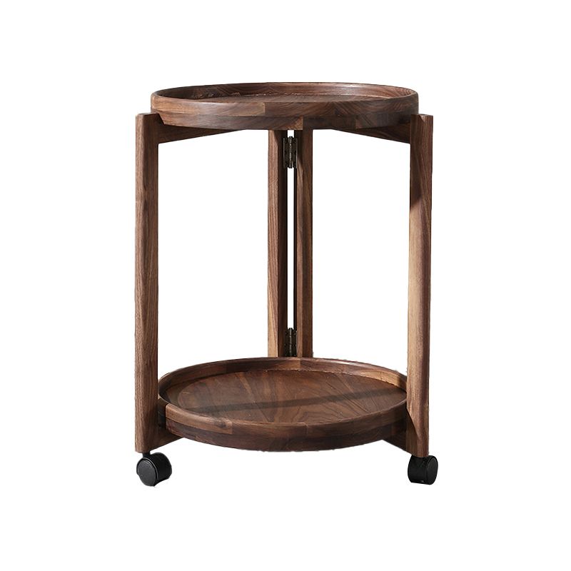 Modern Round Tray Top Side End Table 3 Legs Double Tier Side Table