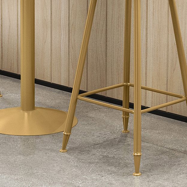 Glam Round Stone Bar Table Set 1/2/3/4 Pièces Table de comptoir avec tabourets hauts