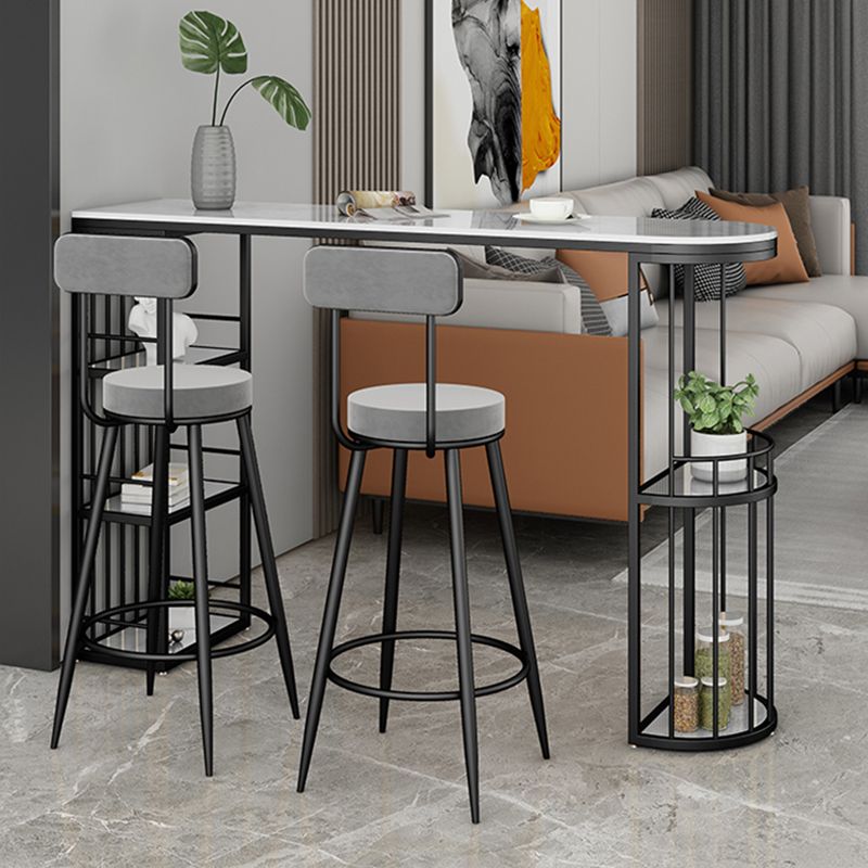 Contemporary Bar Dining Table Indoor Bar Height Pub Table with Shelves Clearhalo 'Bar Furniture' 'Bar Tables' 'bar_tables' 'Furniture' 'furniture_bar_tables' 'Kitchen & Dining Furniture' 'kitchen&dining_furn' 'kitchen' 1200x1200_31a62377-e519-4b0b-a27a-42635da52586