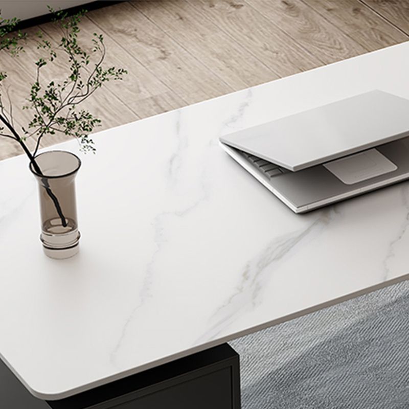 Rectangle Fintered Stone Top Office bureau de style moderne