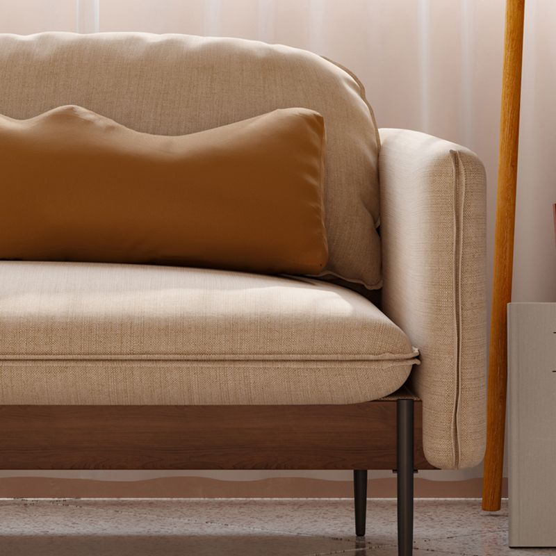 Cushions Square Arm Sofa Scandinavian 31.5" D x 31.5" H Linen Wooden Sofa Clearhalo 'furn' 'furn_sofas' 'Furniture' 'furniture_sofas' 'kitchen' 'kitchen_sofas' 'Living Room Furniture' 'Sofa' 'sofas' 1200x1200_31a86c41-8754-46ac-bbed-2ded82987607