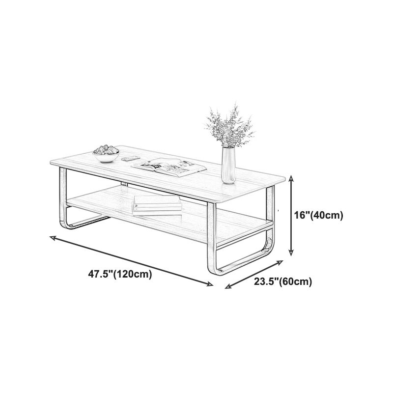Modern Wood Rectangle Coffee Table White and Black Cocktail Table Clearhalo 'Coffee & Accent Tables' 'Coffee Tables' 'coffee_tables' 'furn' 'furn_coffee_tables' 'Furniture' 'furniture_coffee_tables' 'Living Room Furniture' 1200x1200_31aafafa-563c-4629-8841-ae926f9a0f57