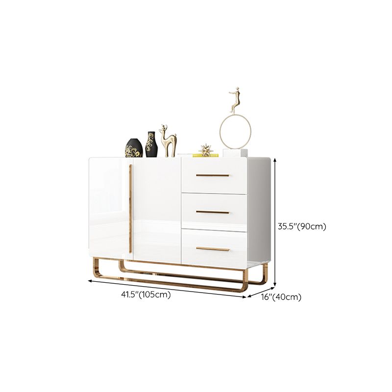 Glam Style Sideboard Wood Buffet Stand with Cabinets and Drawers Clearhalo 'buffet_sideboard' 'Buffets & Sideboards' 'furn' 'furn_buffet_sideboard' 'Furniture' 'Kitchen & Dining Furniture' 1200x1200_31adadd1-8c42-42e5-8a1a-24bff52876e6