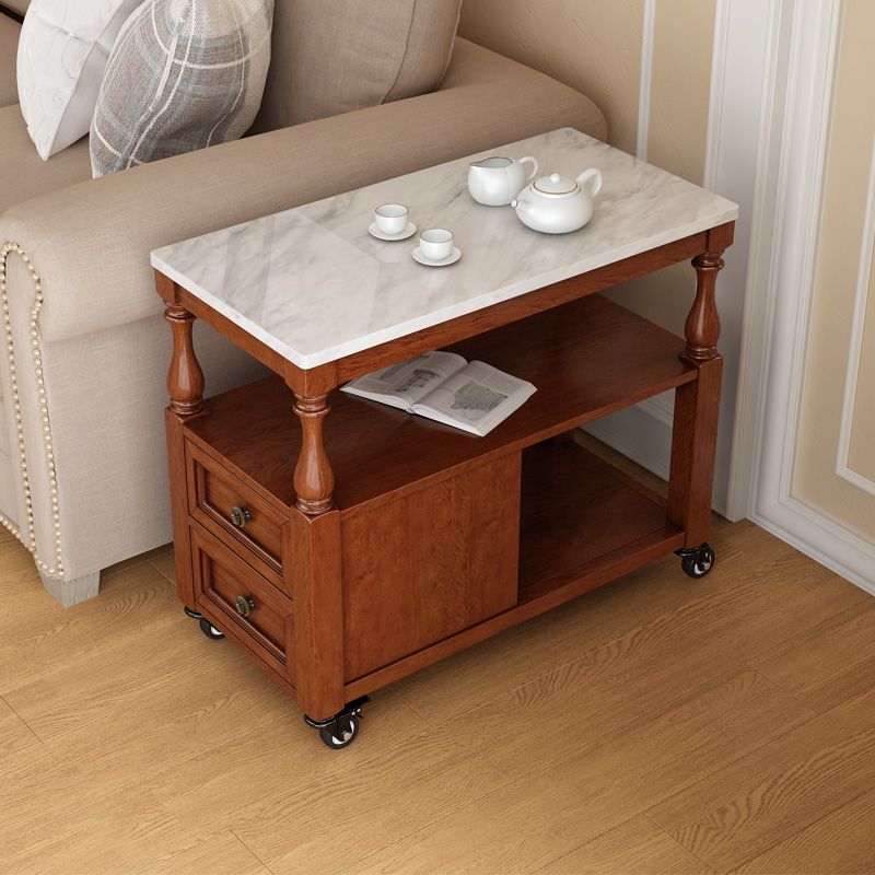 Rectangular Side Table Traditional Glossy End Table with Drawer and Shelf Clearhalo 'Coffee & Accent Tables' 'End & Side Tables' 'end_side_table' 'end_side_tables' 'furn' 'furn_end_side_tables' 'Furniture' 'furniture_end_side_table' 'Living Room Furniture' 1200x1200_31adbfcc-9101-48aa-afd4-330d855346bb