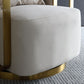 Glam Arm Chair Solid Color Pillow Back Gold Base Arms Included Armchair