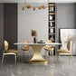 Glam Sintered Stone Dining Room Set Standard Height with Gold Leg Dining Furniture for Home Use Clearhalo 'Dining Room Sets' 'Dining Tables & Seating' 'dining_room_set' 'furn' 'furn_dining_room_set' 'Furniture' 'furniture_dining_room_set' 'Kitchen & Dining Furniture' 'kitchen&dining_furn' 'kitchen' 1200x1200_31afde2d-f682-4e7e-8378-eb27fe0b3762