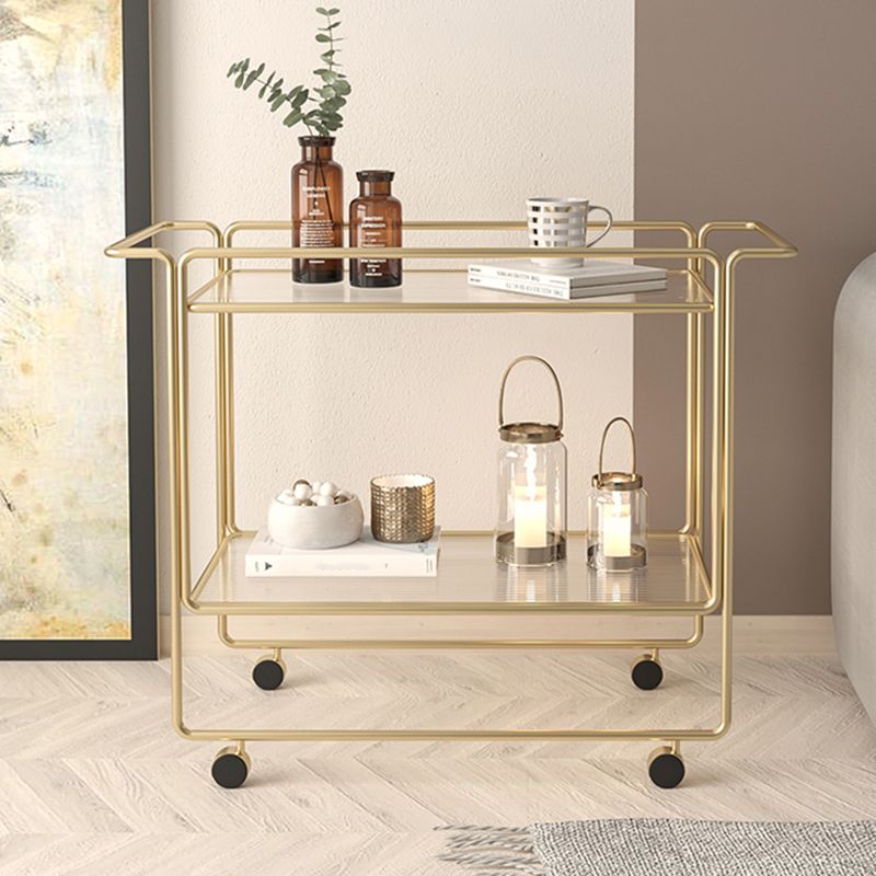 Modern Double Tier End Table Rectangular Corner Table with Storage