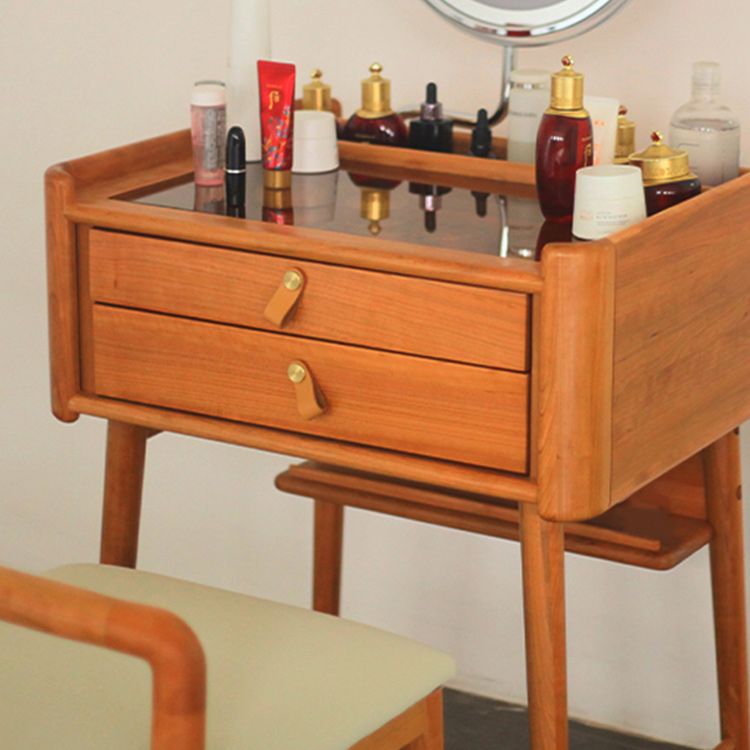 29.53" Height Wood Vanity Makeup Table Vanity Mirrorl with Drawers for Bedroom