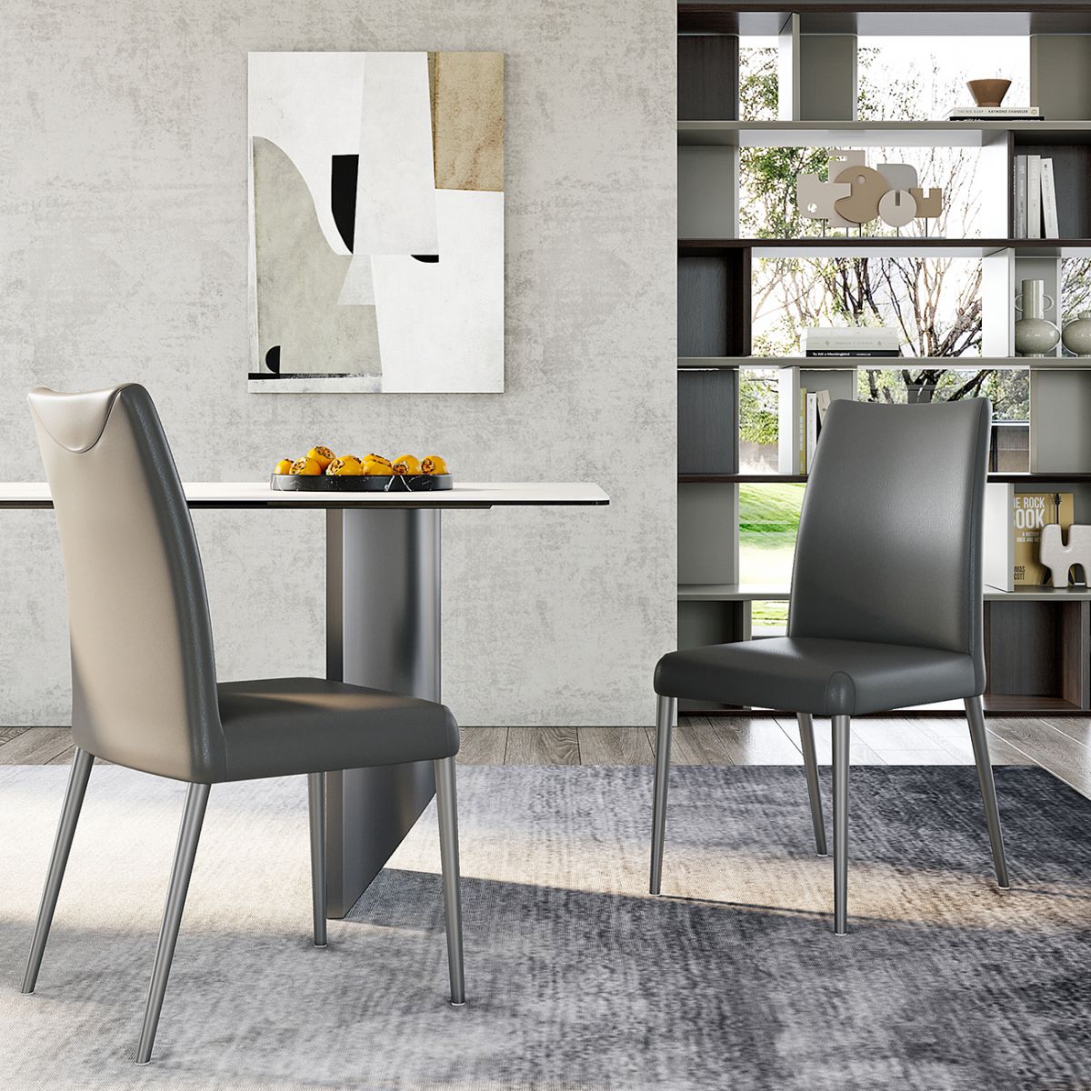 Modern Style Armless Dining Chair Leather Upholstered Solid Back Dining Chairs (Set of 2) Clearhalo ' kitchen&dining_furn' 'Dining Chairs' 'Dining Tables & Seating' 'dining_chair' 'furn' 'furn_dining_chair' 'Furniture' 'furniture_dining_chair' 'Kitchen & Dining Furniture' 'kitchen' 1200x1200_31b2fdcb-1bf6-4981-a2b3-a903a1f0e203