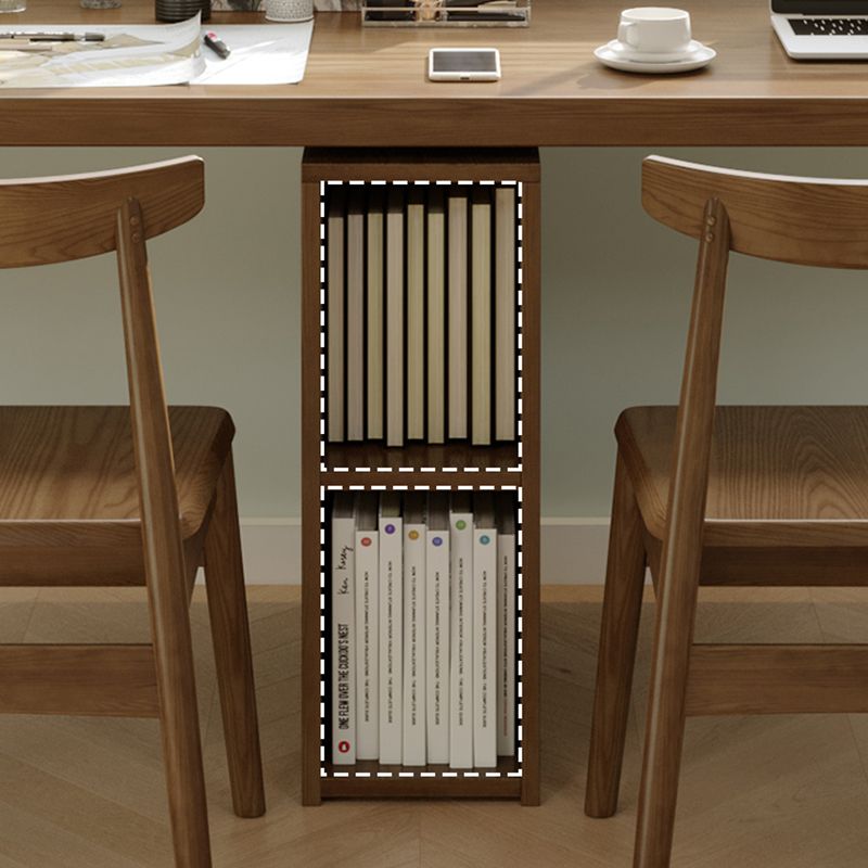 Scrivania di scrittura in legno contemporanea scrivania da camera da letto in marrone con le gambe