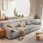 Sofá seccional con brazo superior tipo almohada en madera maciza con respaldo acolchado