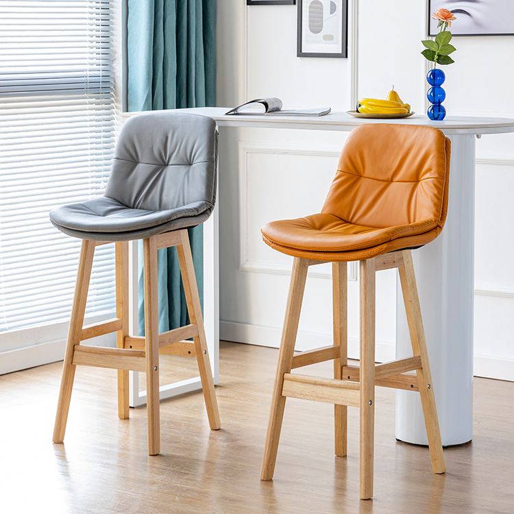 Modern Armless Backrest Counter Stool Wood Milk Tea Shop Bar Stool with Leather Cushion Clearhalo 'Bar Furniture' 'Bar Stools' 'bar_stools' 'furn' 'furn_bar_stools' 'furniture_bar_stools' 'Kitchen & Dining Furniture' 'kitchen&dining_furn' 'kitchen' 'kitchen_furn' Furniture' 1200x1200_31b60125-5ef8-4793-95fd-3b2a384ad9a7