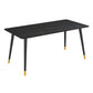 Metal 4 Legs Dining Table Modern Rectangle Stone Top Dining Table for Living Room Clearhalo 'Dining Tables & Seating' 'Dining Tables' 'dining_table' 'furn' 'furn_dining_table' 'Furniture' 'furniture_dining_table' 'Kitchen & Dining Furniture' 'kitchen' 'kitchen_dining_table' 1200x1200_31b693ec-7cc6-4012-bc6f-6dc16e9505b3