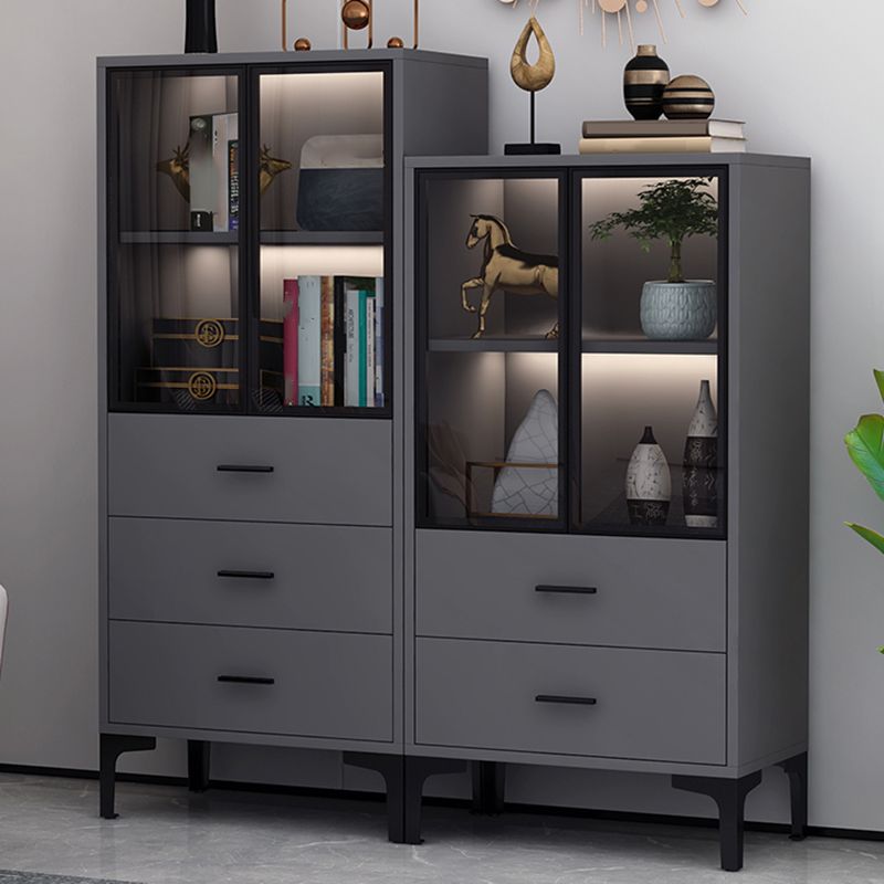 Abbattine Curio in legno a 2 porte di vetro senza illuminazione per soggiorno