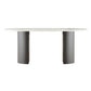Rubberwood Solid Wood Base Table Contemporary Dining Table in White and Black Clearhalo 'Dining Tables & Seating' 'Dining Tables' 'dining_table' 'furn' 'furn_dining_table' 'Furniture' 'furniture_dining_table' 'Kitchen & Dining Furniture' 'kitchen' 'kitchen_dining_table' 1200x1200_31b76d82-f2e1-44f8-a874-a3d6e195a112
