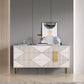 Opbergkist met een breedte van 15,6 inch Klassiek Glam Stone-opbergkistcommode