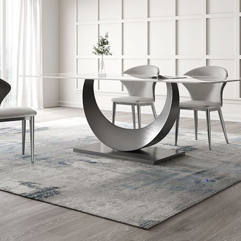 Style contemporain 1/3/4/5/6/7/8 Pièces Pièces Ensemble de restauration Rectangle meubles en blanc