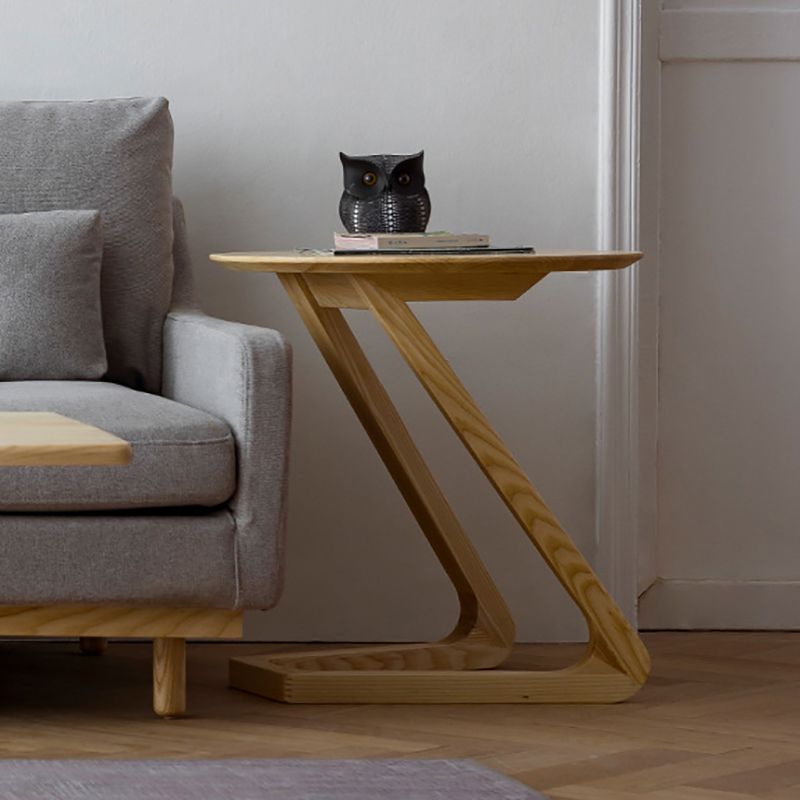 ソリッドウッドアブストラクトテーブルラウンドスカンジナビアリビングルームエンドテーブル