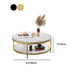 17.7" H Glam Round Slate Coffee Table Metal 4 Legs Cocktail Table with Shelf Clearhalo 'Coffee & Accent Tables' 'Coffee Tables' 'coffee_tables' 'furn' 'furn_coffee_tables' 'Furniture' 'Living Room Furniture' 1200x1200_31ba1df9-6f9c-452d-a88d-46f155e36004