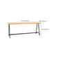 Rectangular Bar Height Table Black Legs and Metal Base Bistro Pub Table Clearhalo 'Bar Furniture' 'Bar Tables' 'bar_tables' 'furn' 'furn_bar_tables' 'Furniture' 'Kitchen & Dining Furniture' 1200x1200_31ba7f86-988c-41e7-87cc-b08eaee352fa