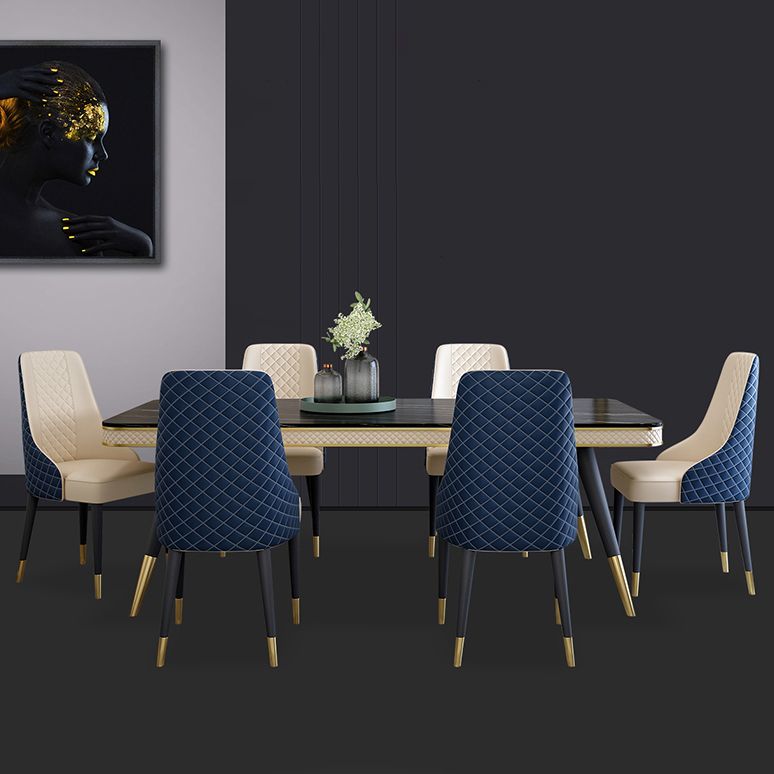 Moderno rettangolo 1/4/5/6/7 pezzi tavolo da pranzo set di gambe nere set di dinette interno