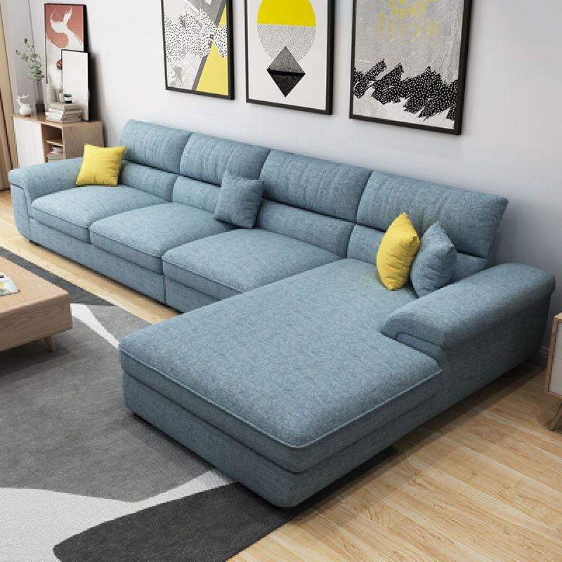 Contemporary L-Shape Modular Sectional Pillow Back Cushion Sofa and Chaise for Apartment Clearhalo 'Furniture' 'furniture_sectionals' 'Living Room Furniture' 'Sectionals' 1200x1200_31bcd867-a7f7-4bb9-972a-658255d6b135
