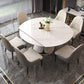Contemporary Style Sintered Stone Dining Table with Built-in Storage Layer and Pedestal Base Clearhalo 'Dining Room Sets' 'Dining Tables & Seating' 'dining_room_set' 'furn' 'furn_dining_room_set' 'Furniture' 'furniture_dining_room_set' 'Kitchen & Dining Furniture' 'kitchen&dining_furn' 'kitchen' 1200x1200_31be0593-499a-4052-8340-62123c42acce