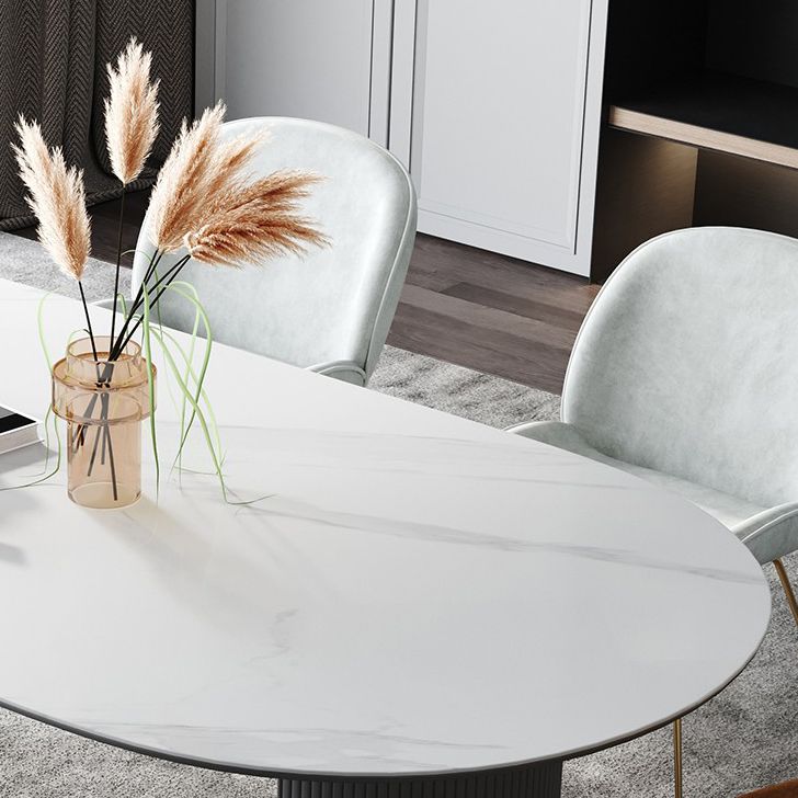 Stone Top Dining Table Traditional Luxury Dining Table with 3 Legs Base