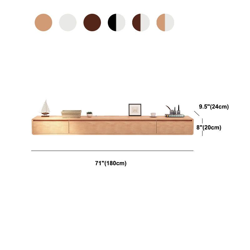 Nordic Wall-Mounted TV Console Solid Wood 2-Drawer Floating TV Stand Console Clearhalo 'furn' 'furn_tv_stands_entertainment_centers' 'Furniture' 'Living Room Furniture' 'TV Stands & Entertainment Centers' 'TV Stands & Media Storage Furniture' 'tv_stands_entertainment_centers' 1200x1200_31bf2827-caea-48b0-9cd0-dcd23ef1e91e